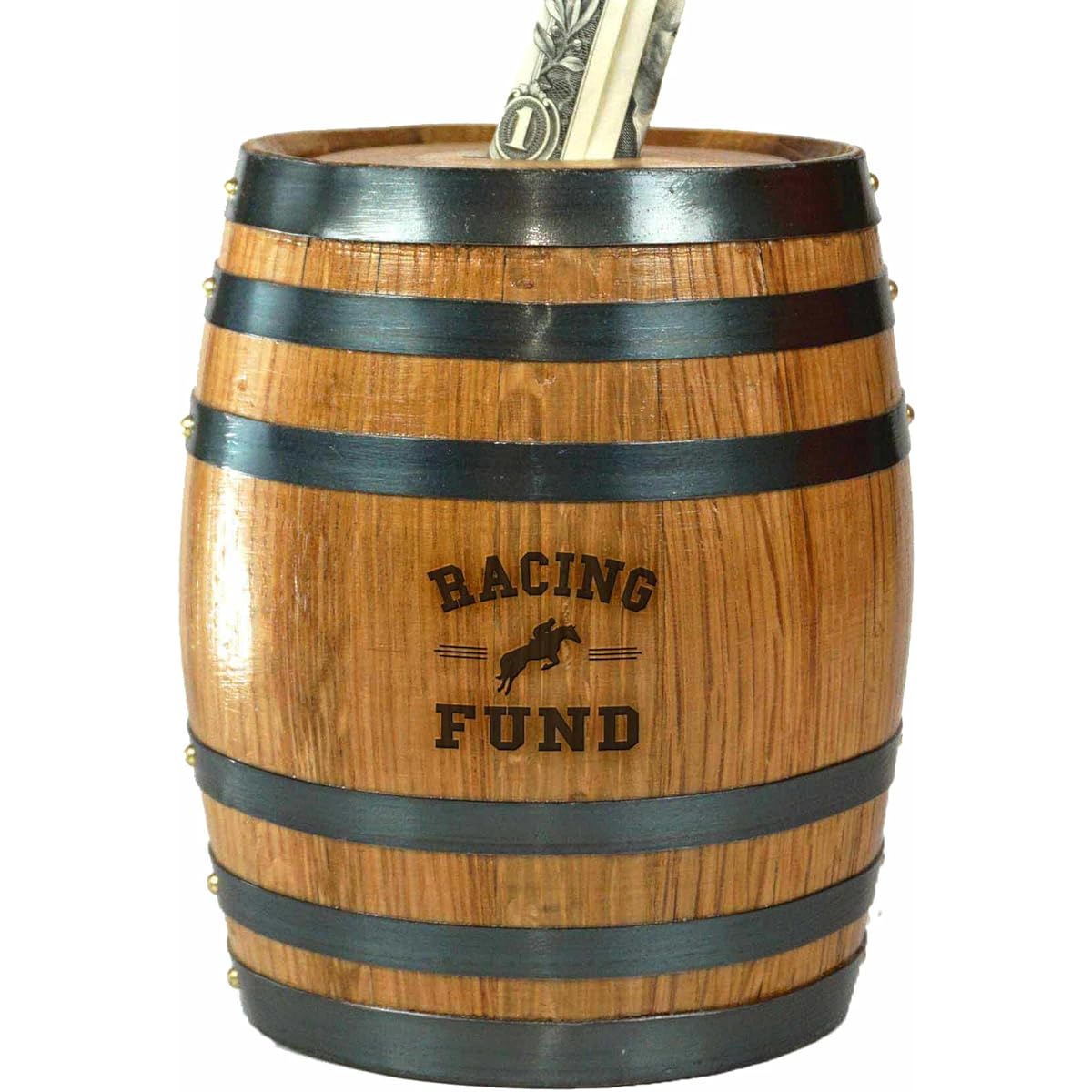 Thousand Oaks Barrel Racing Fund' Mini Oak Barrel Money Box
