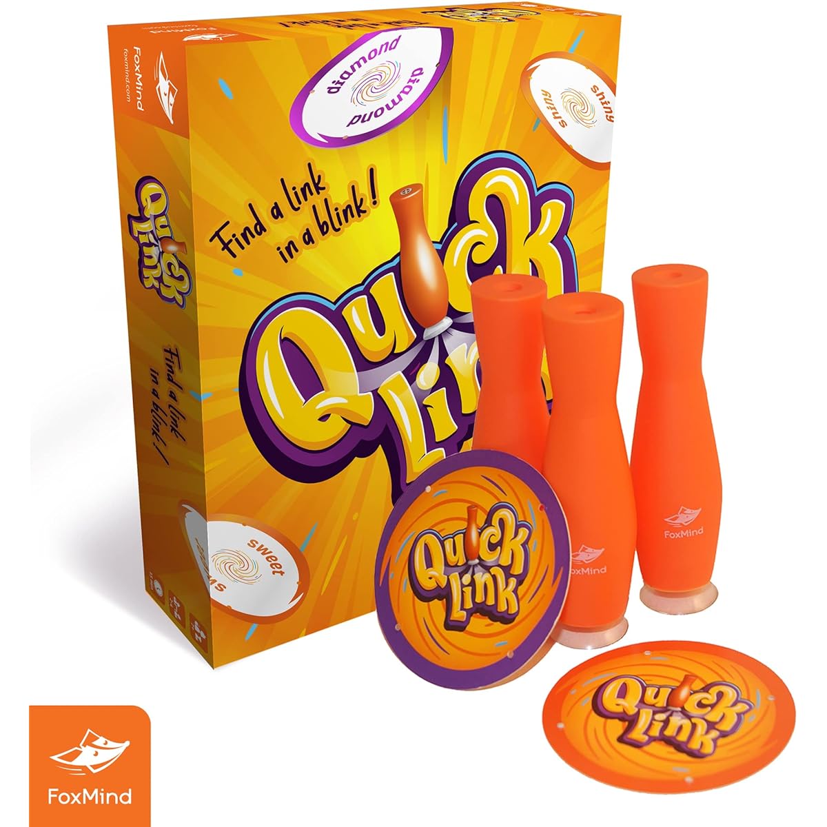 FoxMind Quick Link Word Game Smart and Fun Party Game for Family and Friends