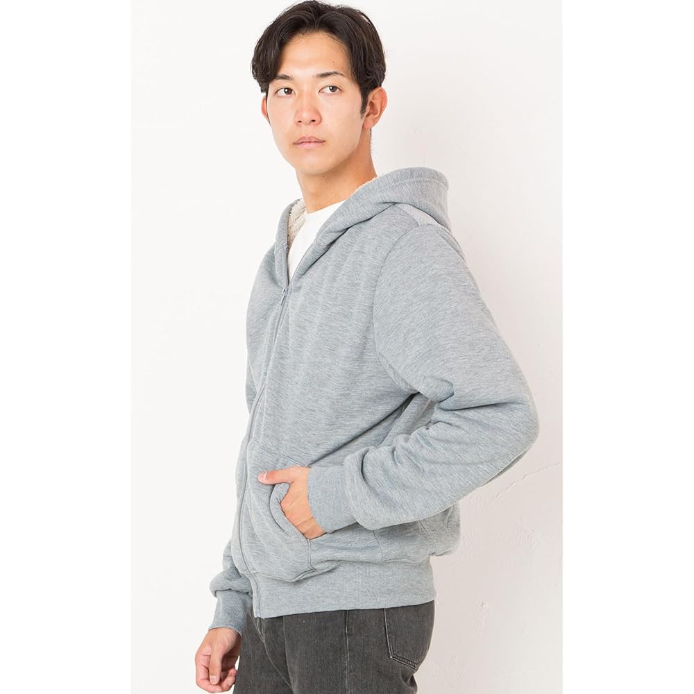[Y's factory] Back Boa Sweatshirt Sweatshirt Hoodie Men's Long Sleeve Room Wear Plain Tops Loungewear Loose