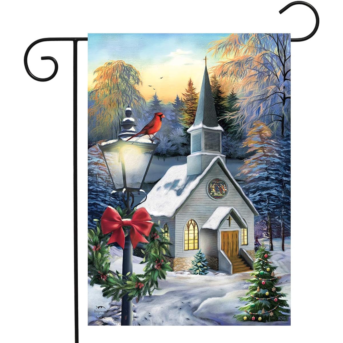 Briarwood Lane Come All Ye Faithful Winter Garden Flag Church Cardinal 12.5"x18"