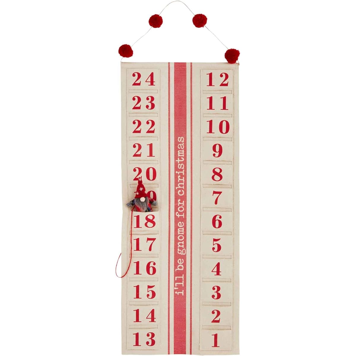 Mud Pie GNOME Advent Countdown 30" x 12 1/2" Multicolor