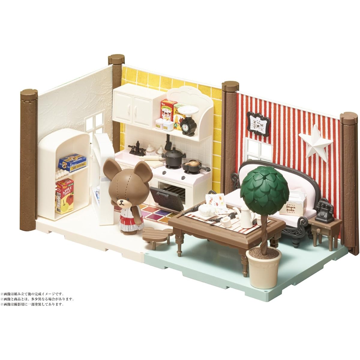 Hakoroom Bear School Kitchen & Dining Kit Color-coded Plastic Model