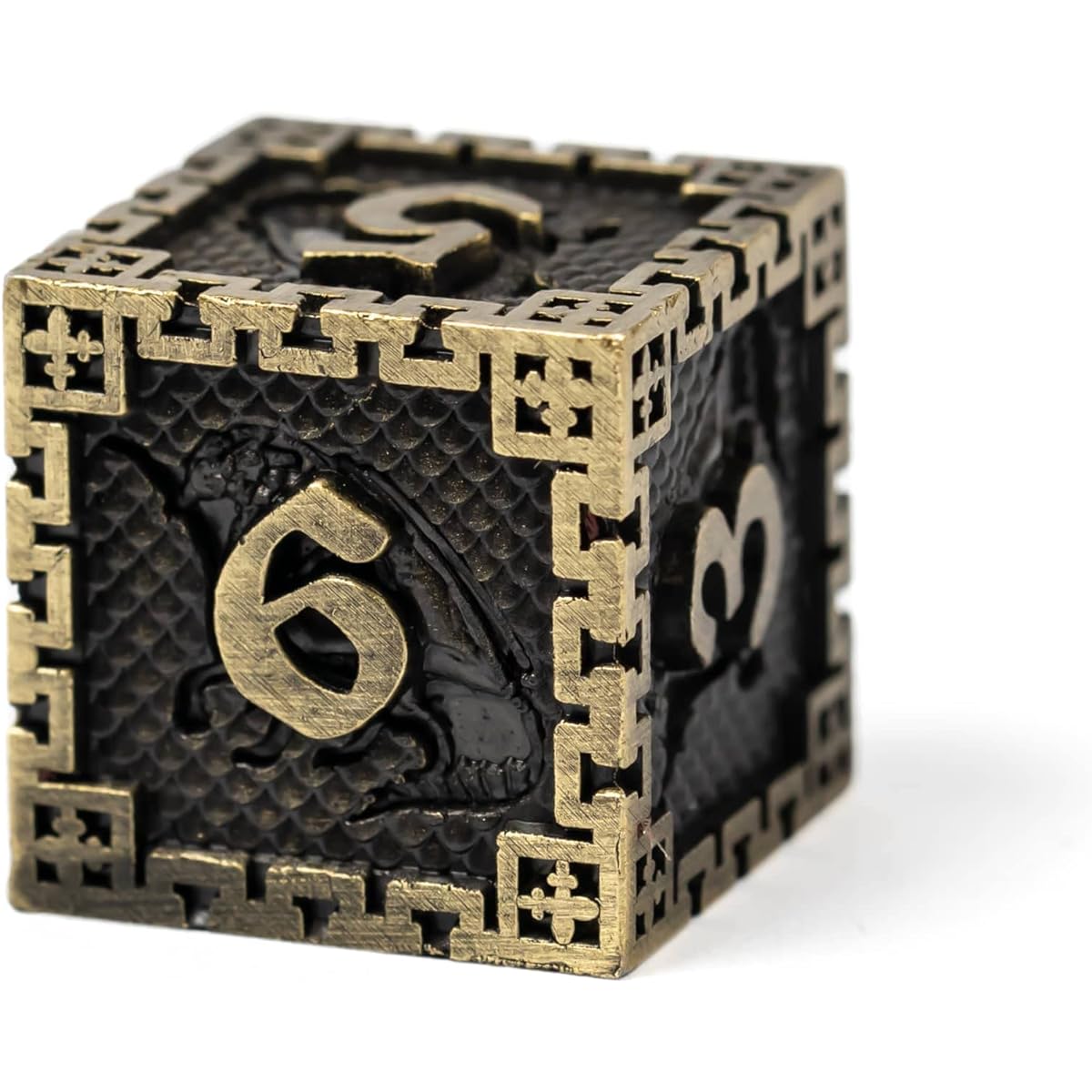 UDIXI Metal DND Dice 7 Pieces Polyhedral Dice Set Dragon Metal Dice Set for D&D Dungeons and Dragons Role Playing Games and Other Tabletop Games (Ancient Bronze)
