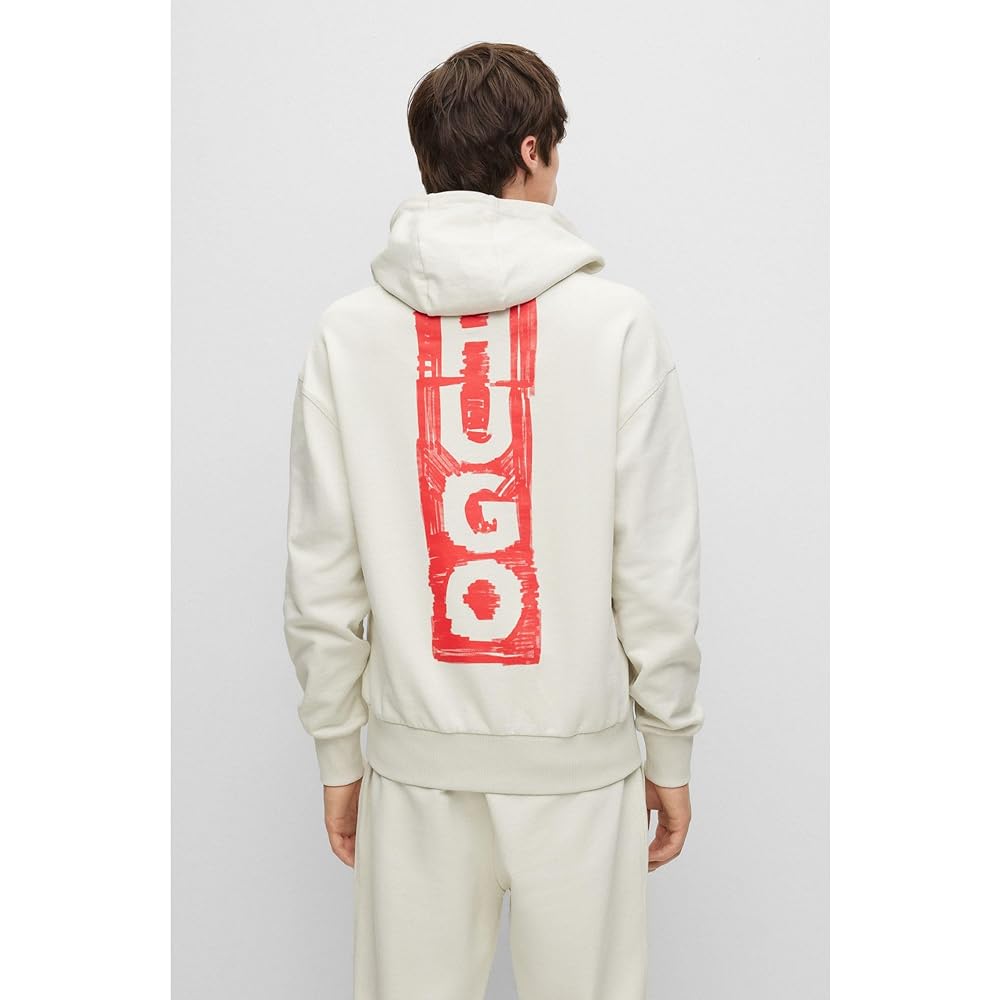 [HUGO] Marker Style Logo Relaxed Fit Cotton Hoodie for Men