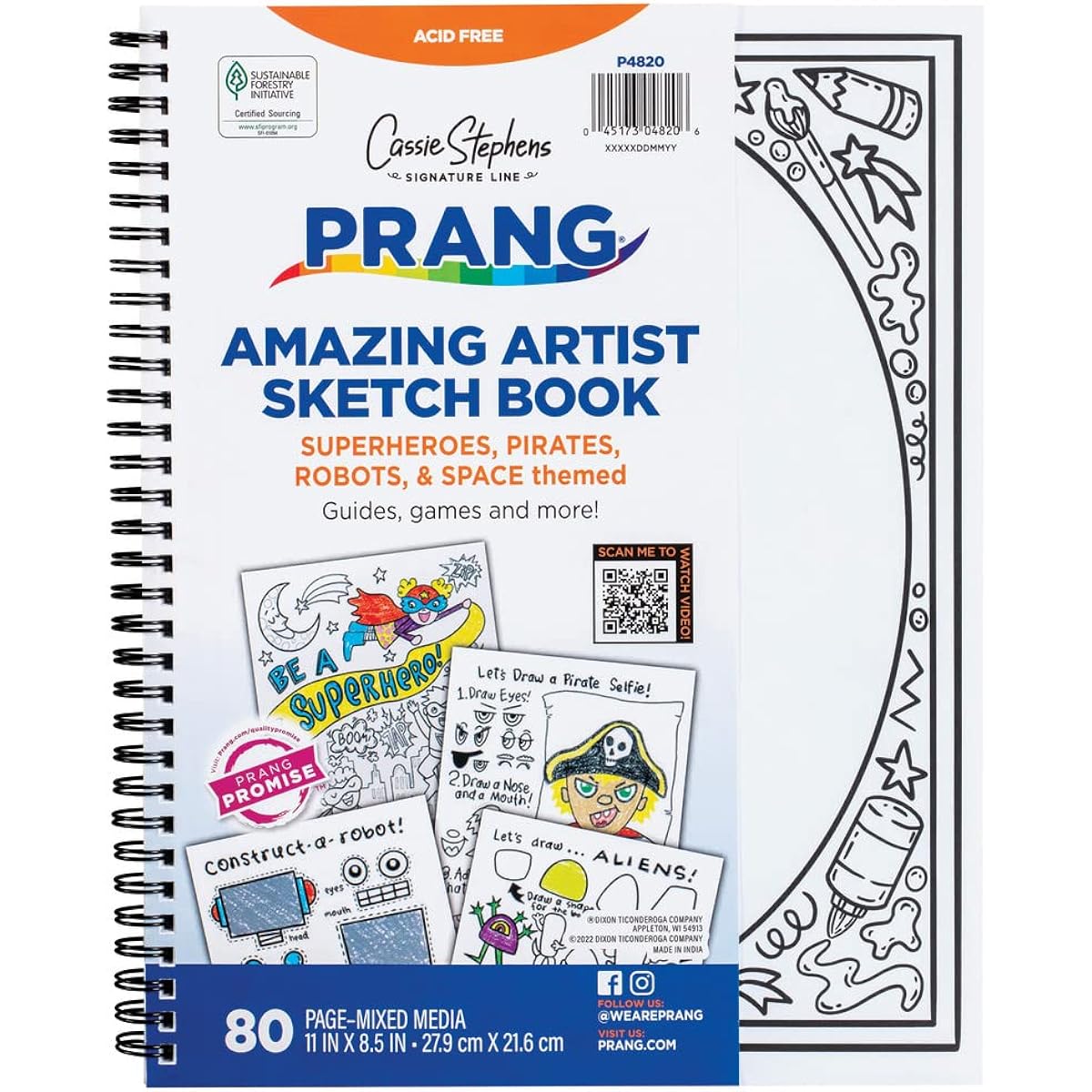 Prang Amazing Artist Sketchbook Art Sketchbook Notebook White 40 Pieces