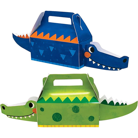 Alligator Birthday Party Paper Favor Boxes (4pcs)