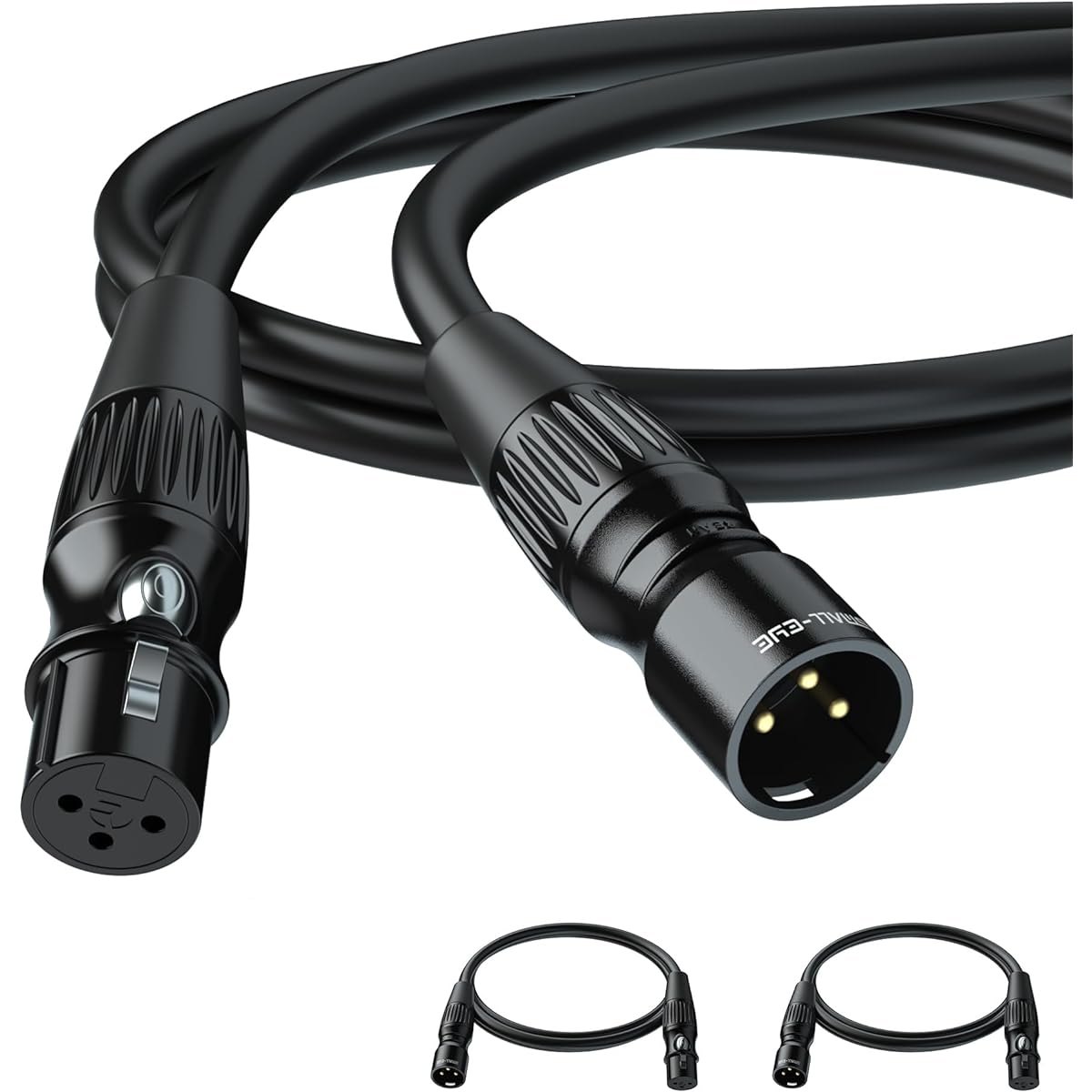SMALL-EYE XLR Cable for Microphone 1ft 2 Pack - Hi-Fi XLR Male to Female Balanced with 3 Pin Gold Plated Microphone Cord