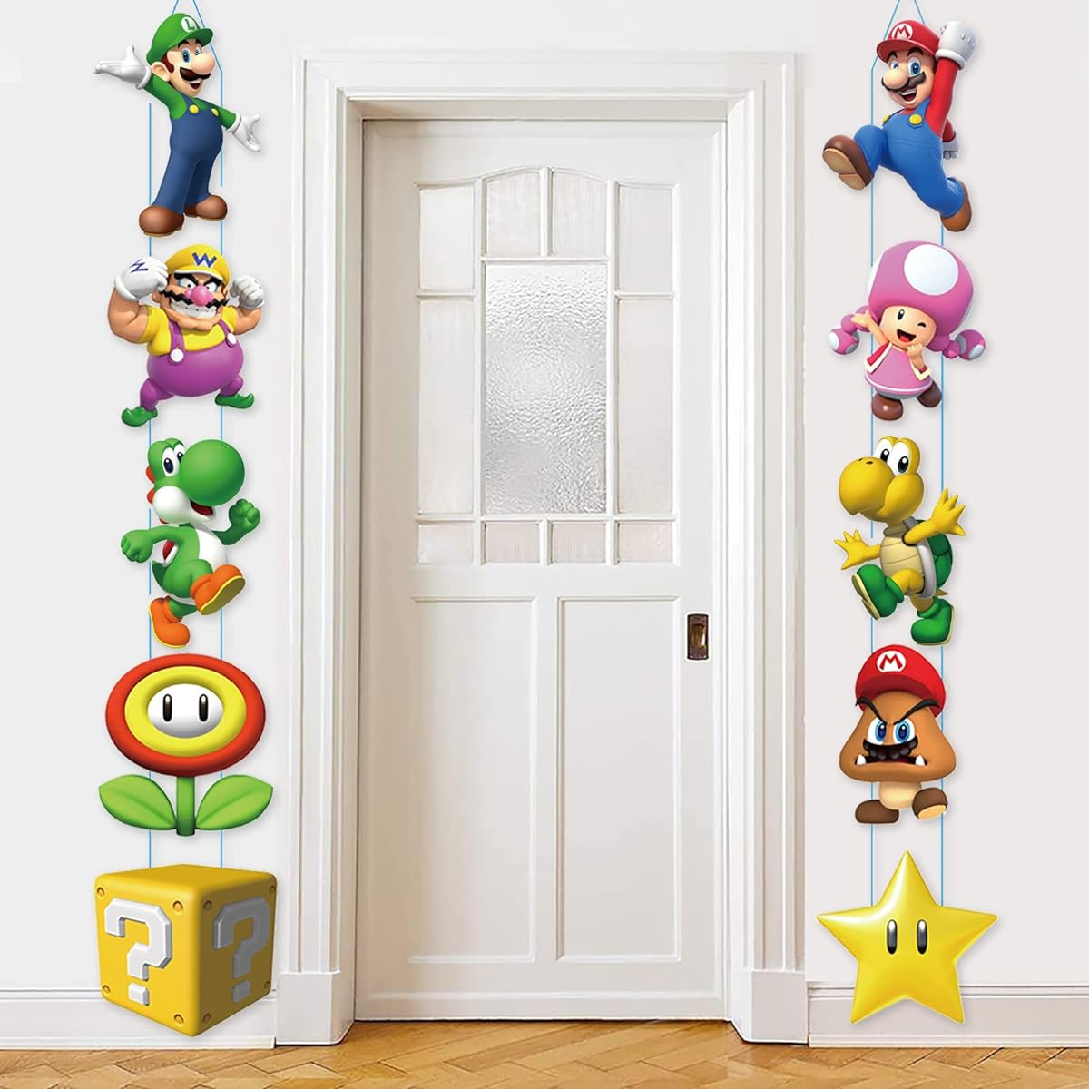 Cartoon Door Sign Banner, Design Door Hanging Banner, Porch Sign Banner, Welcome Hanging Video Game for Birthday Party, Super Fun Party Decorations