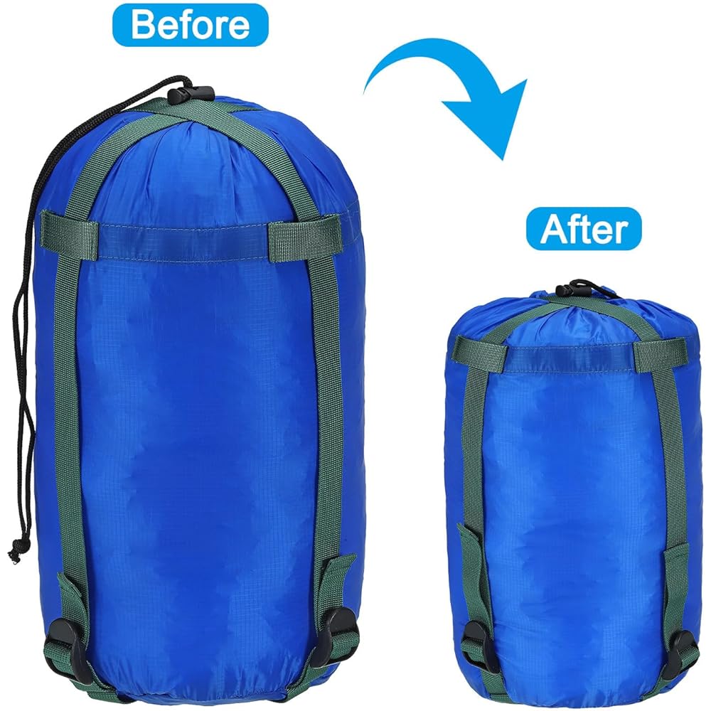 PATIKIL Compression Storage Bag Set of 2 20L Waterproof Sleeping Bag Lightweight Compression Storage Bag for Backpacking Camping Sky Blue