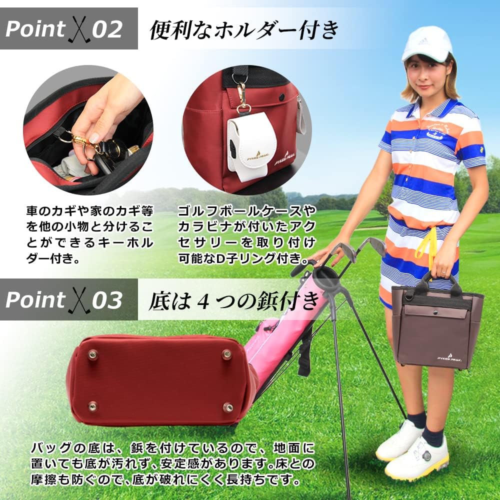 [PYKES PEAK] Pikes Peak Golf Round Tote Bag [Ultra Lightweight 340g Waterproof] Round Pouch Cart Bag Golf Bag Women's Men's 8 Colors