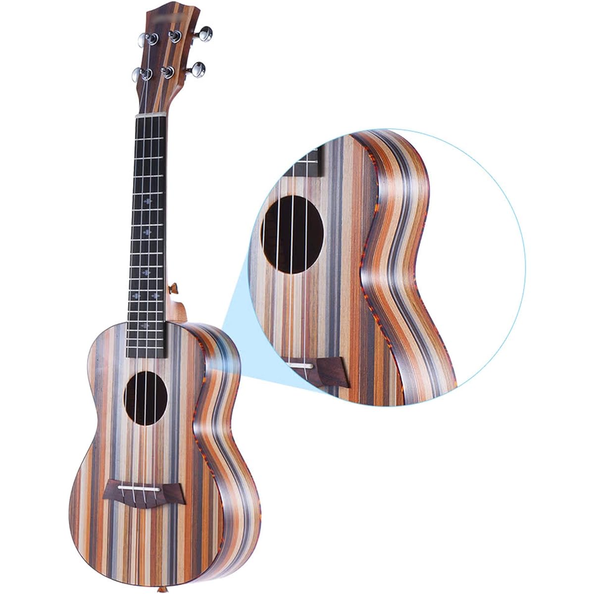 Ukulele 24" Acoustic Wooden Soprano Ukulele Ukulele Uke 18 Frets 4 String Musical Instrument Ukulele,