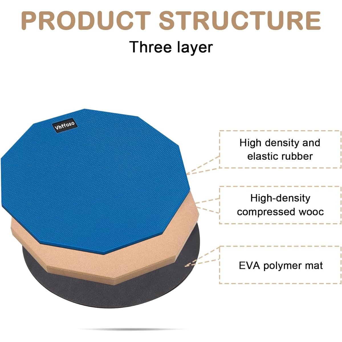 112" Practice Drum Pad and Sticks Beginner Snare Drum Pad with Drum Sticks (2 Pairs) and Carry Bag Double-Sided Silent Drum Pad (Blue)