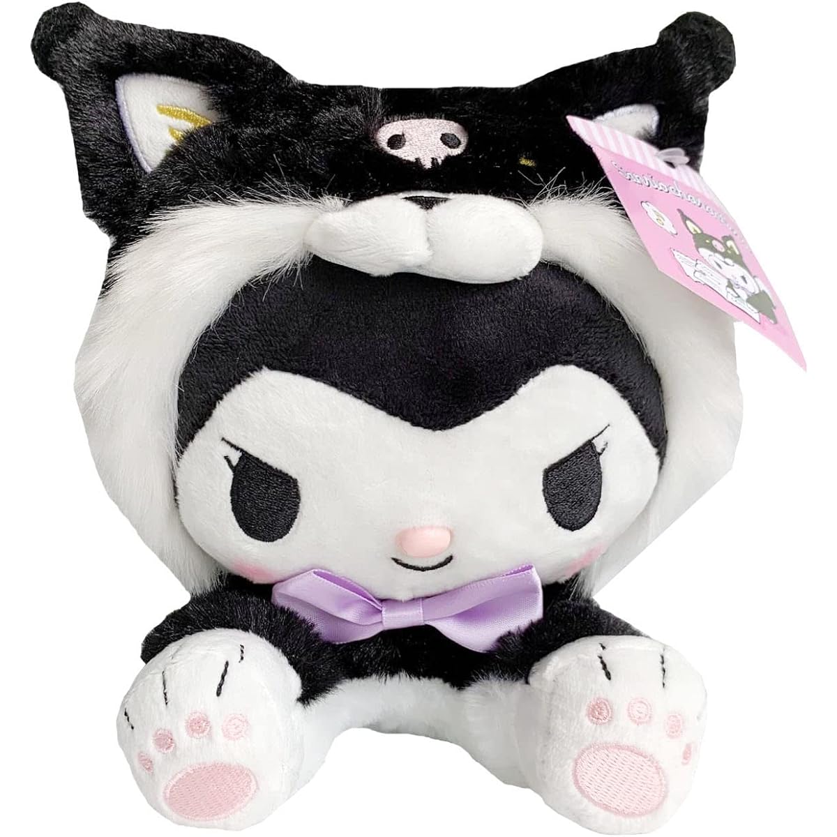 1pc My Melody Cartoon Plush Toy, Kuromi Plush Toy, 8inch Anime Cute Soft Cinnamoroll Stuffed Animal, Healing Kids Girl Fan Toy, Gift Bag Filler, Birthday Gift for Children (Black)