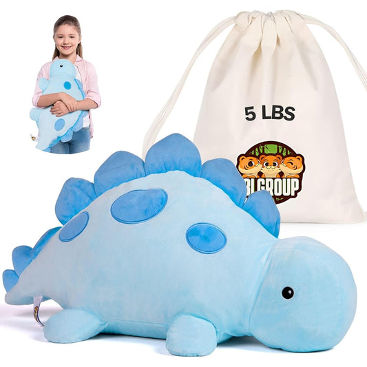 3J Group 25.5" 5lb Dinosaur Weighted Soft Plush Toy for Anxiety and Stress Relief, Large Weighted Stuffed Animal, Cute Plush Pillow, Gift for Adults/Kids/Boys/Girls