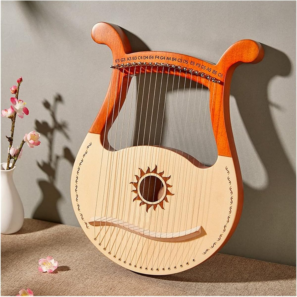 WowZza 19 Strings Lyra Spruce Logs Har/Spruce