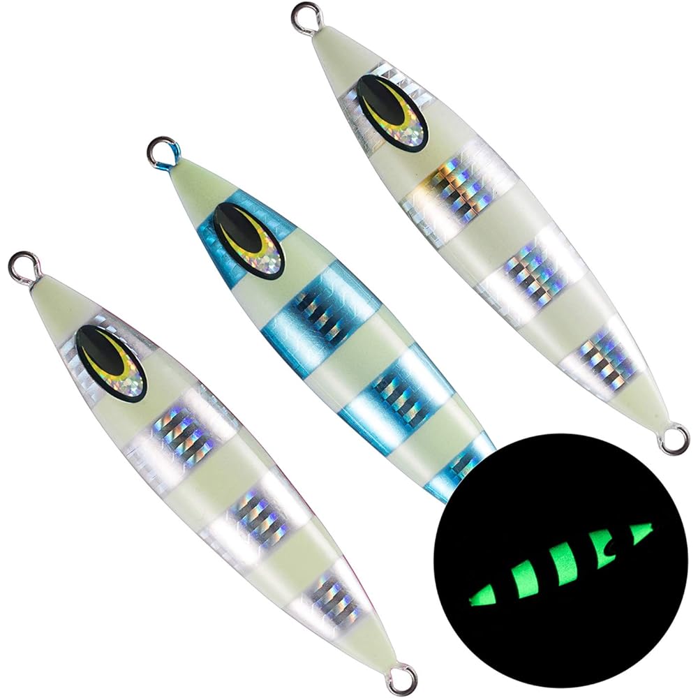 Metal jig set 40g 60g 80g 100g 150g 200g 250g slow jigging 3 colors fishing lure sea bass fishing metal jig set