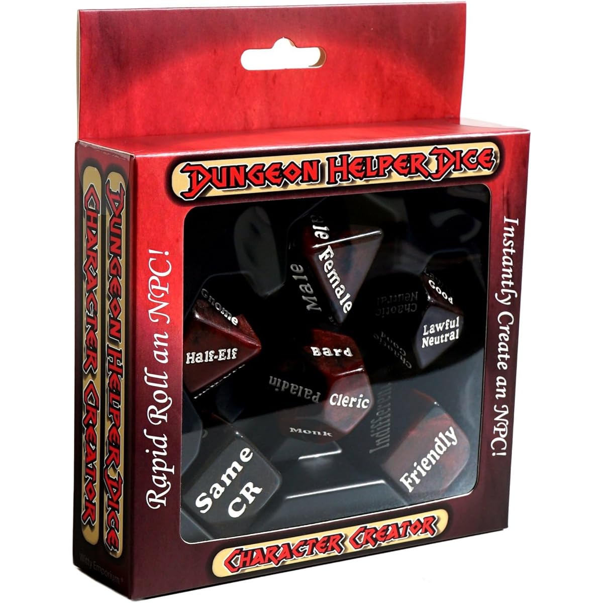 Dungeon Helper Dice: Character Creator Dungeon Master NPC Character Randomizer 6 Dice Set Tabletop Role Playing Game D&D Dungeons and Dragons Other TTRPG Instant Role Game Master DM GM