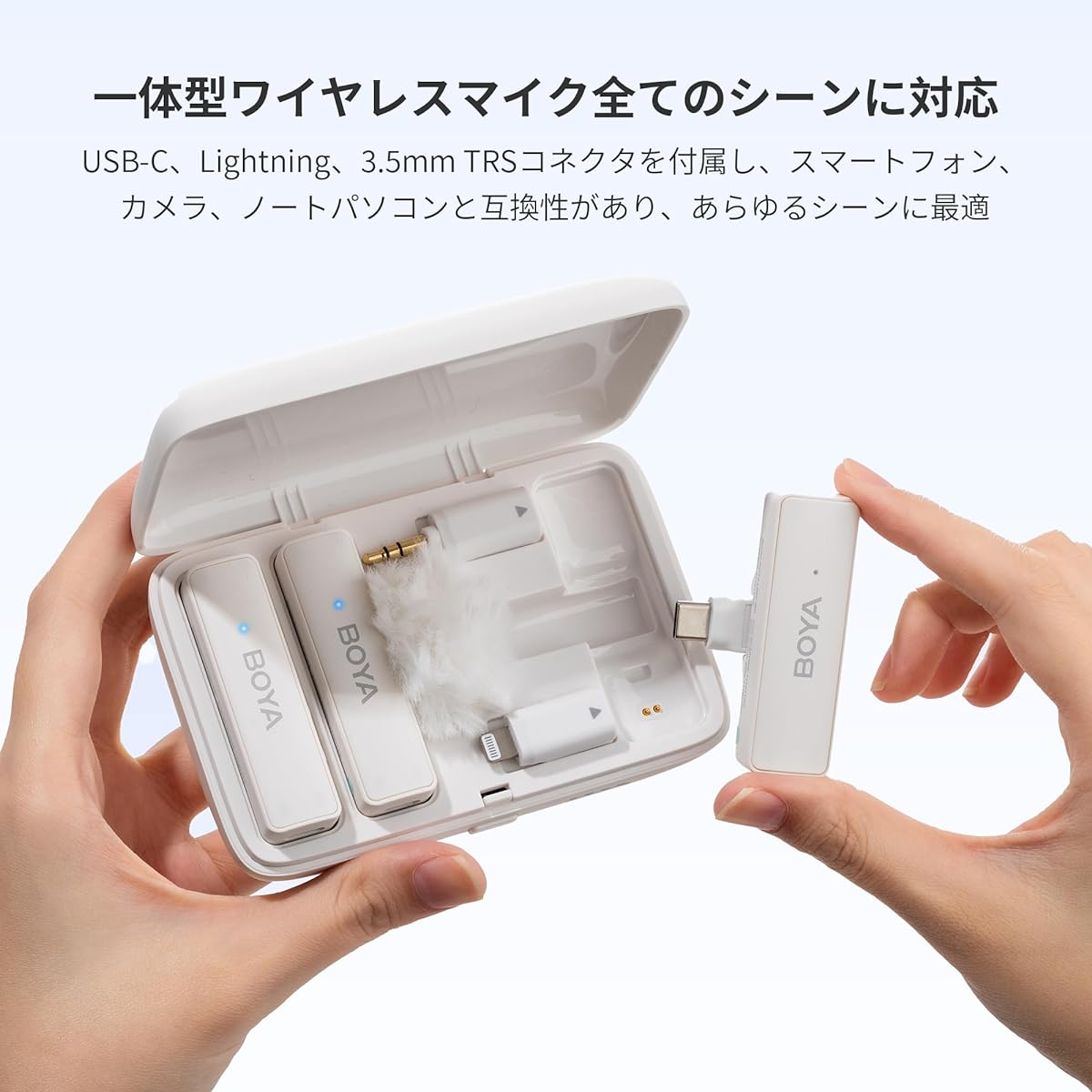 ng Case Included Two People Can Use Simultaneously Instant Connection 360° Omnidirectional Sound Collection 100M Transmission Distance 10 Hours Continuous Use Live Broadcast/Tik Tok/YouTube/ Supports Vlog shooting/video distribution, etc. (white version)