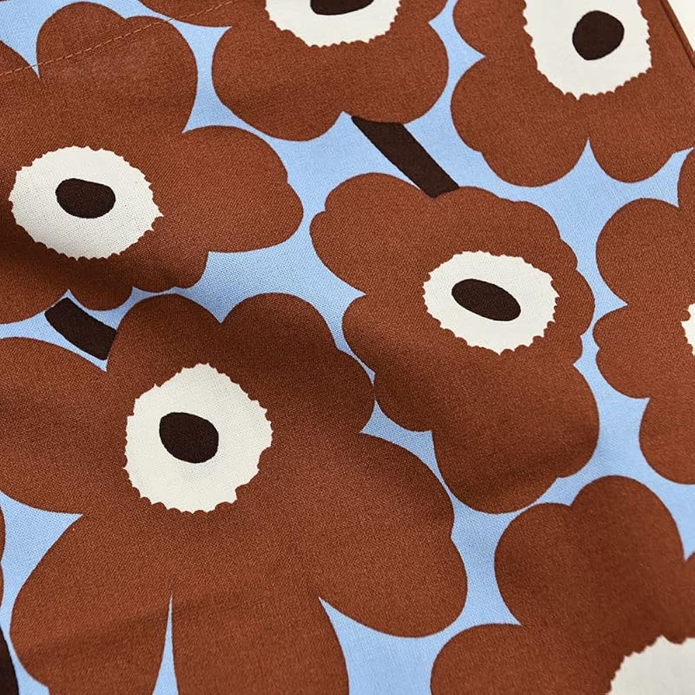 [Marimekko] Tote Bag Mini Unikko Small Fabric Bag 33 x 32cm Japan Limited Light Blue x Brown (85) Mini Unikko Women's