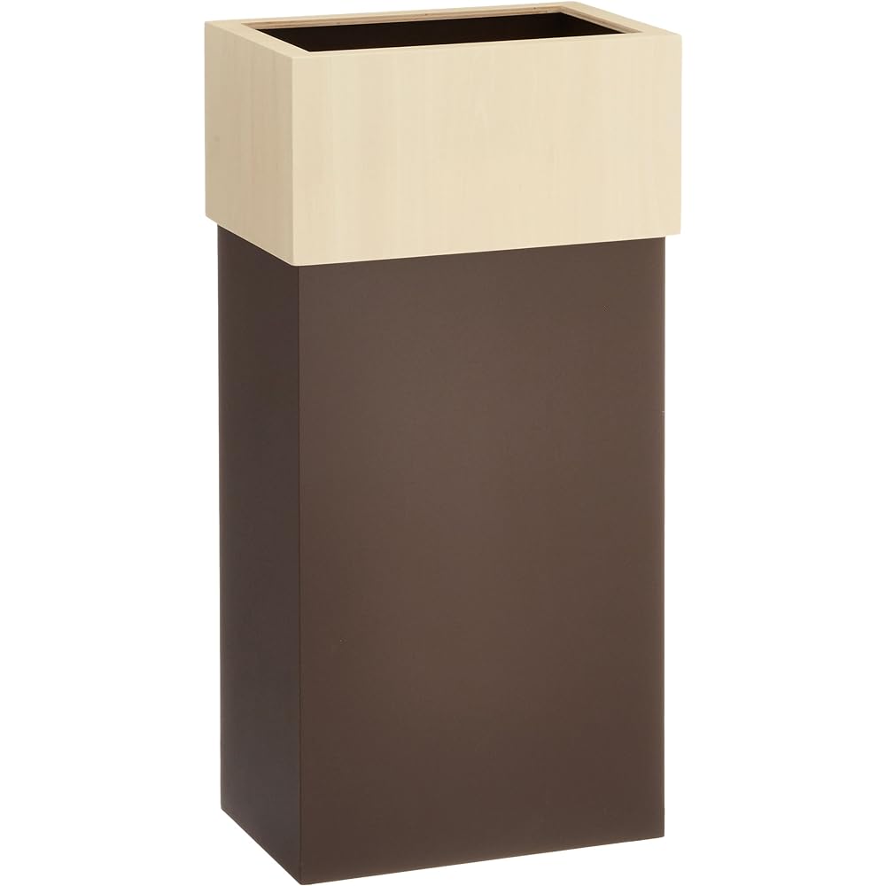 Yamato Kogei Trash Can Dust Box with Invisible Cover Double Cube 30 W CUBE 30 30L Brown YK15-011 Made in Japan