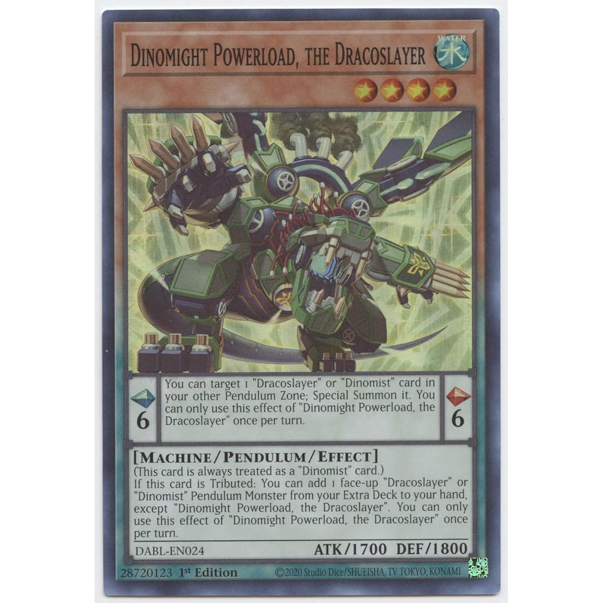 Dinomight Powerload, Dracoslayer - DABL-EN024 - Super Rare - 1st Edition.