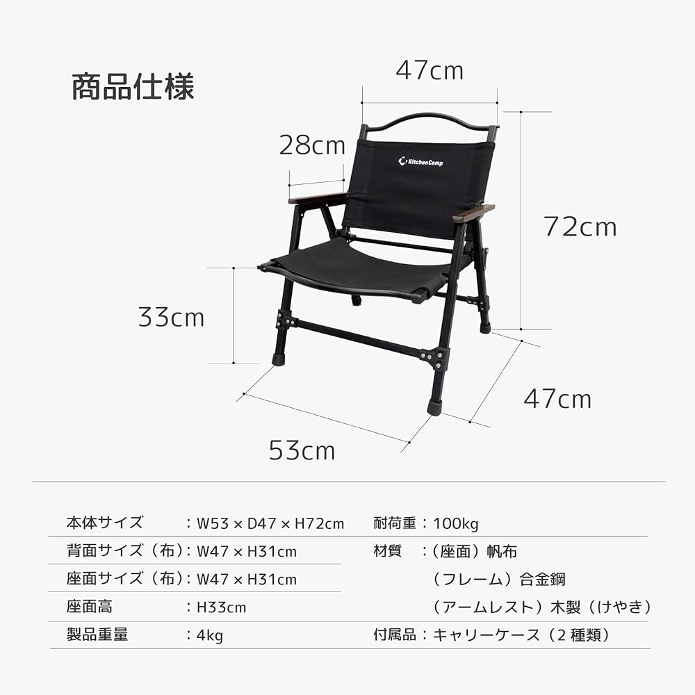 KitchenCamp Extra Heavy Fabric Folding Chair Compact Low Chair Flame Retardant Bonfire Chair Camping Canvas (Mustard Color)