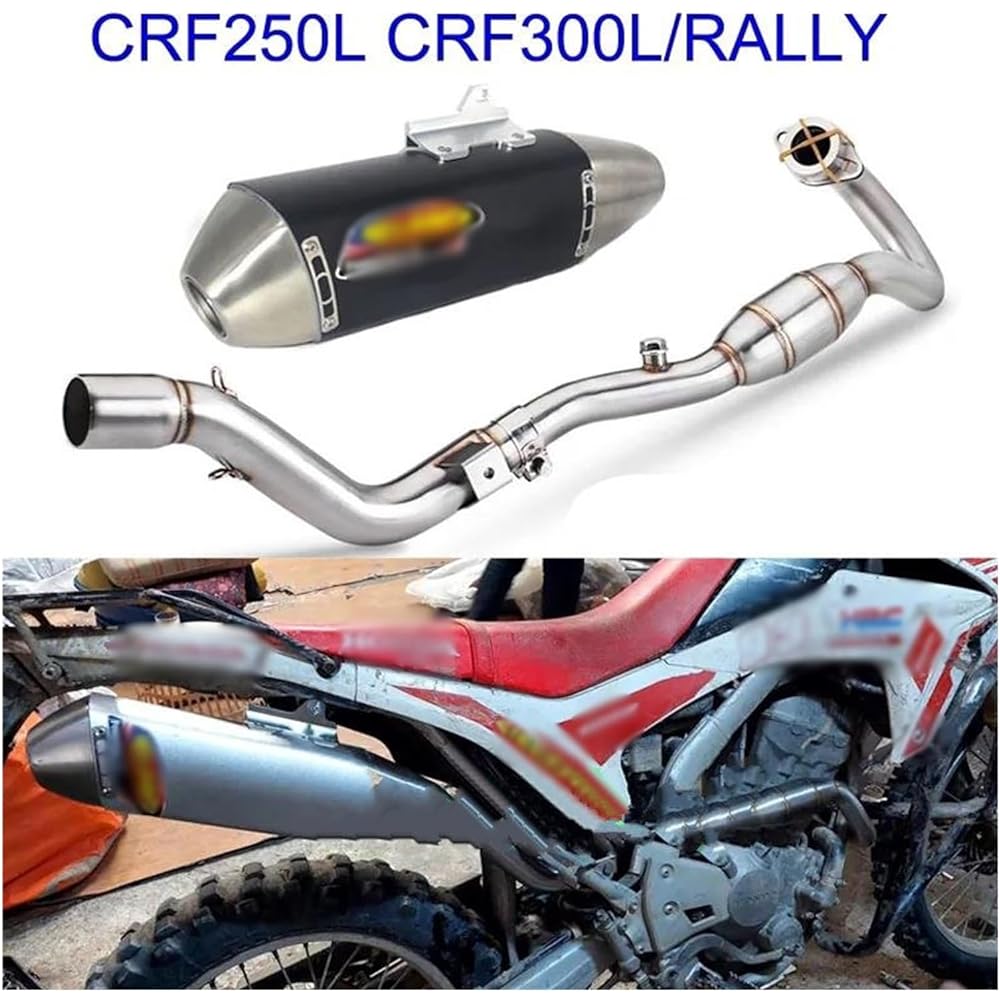 Fits Honda CRF250L CRF300L/Rally 2012-2020 Motorcycle Exhaust Header Pipe Full System Muffler Slip-on Slip-on Muffler Bike Muffler Silencer (Color : B)