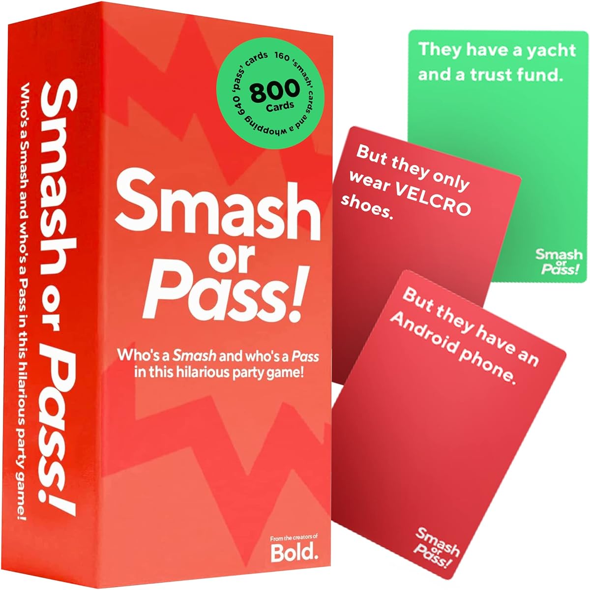 Bold. Smash or Pass: Hilarious Game Night Adult Card Game - For 3-20 Players - Fun Card Game, Party Card Game for Adults - Great for Girls Night, Bachelorette Parties, Strangers