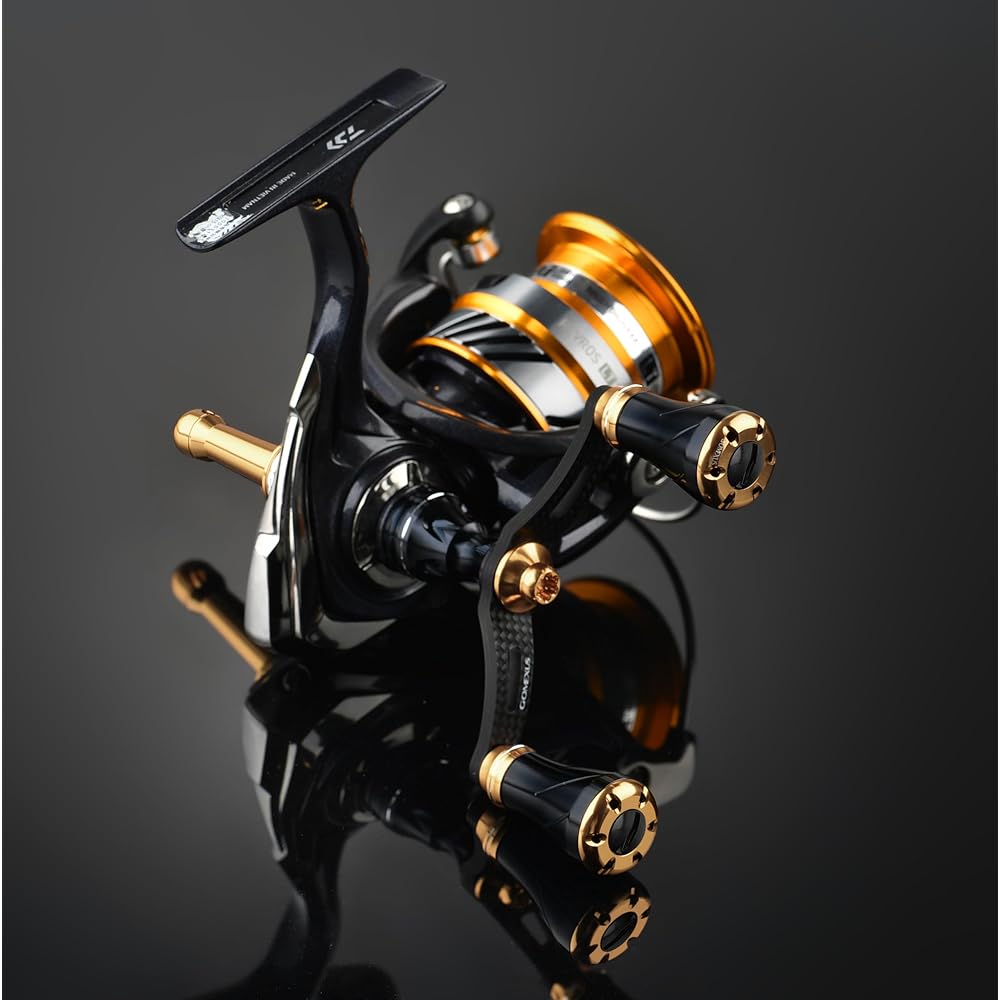 Gomexus FYT98 Reel Handle Carbon Made Shimano Daiwa Spinning Reel Compatible Co-rotating Reel Double Handle Naski Sahara Replacement 98mm with Handle Knob Squid Aging Eging Light Game For Left and Right Use