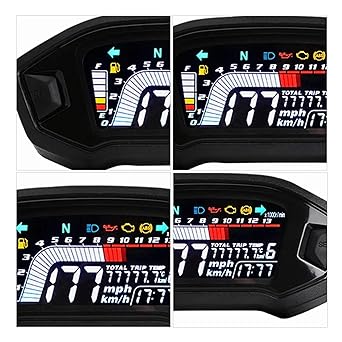 LED Indicator Odometer 2pcs Meter Digital Speedometer Motorcycle LED Display Tachometer Universal Gauge ABS LCD