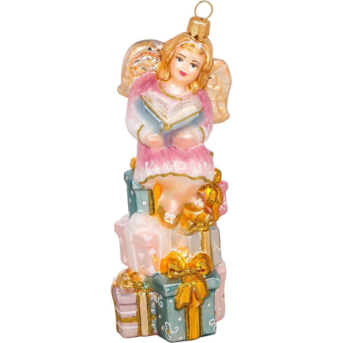 Miss Christmas 2020 Collection Elf Bobble with Holly 5.5" Blown Glass Christmas Tree Ornament