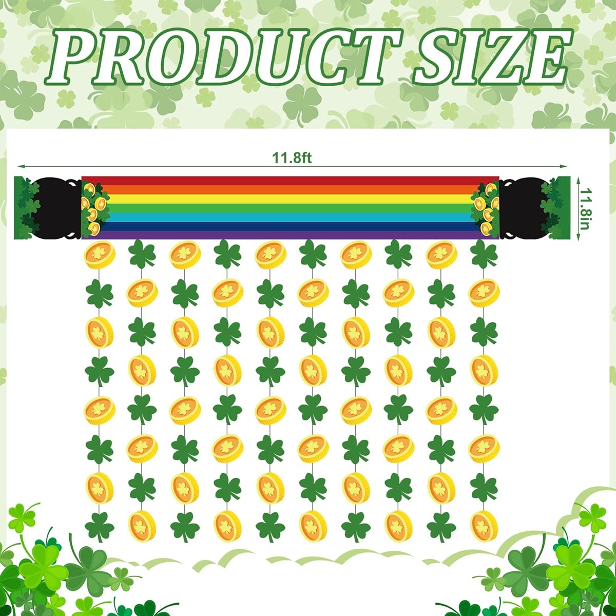St. Patrick's Day Rainbow Ceiling Decor Pot Gold St. Patrick's Day Decoration Shamrock Clover Garland Banner Rainbow Decoration St. Patrick's Day Irish Party Supplies