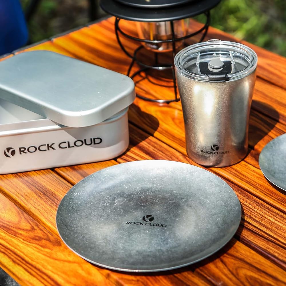 Rock Cloud Outdoor Table Camping Mini Low Table Aluminum Foldable Ultra Light Compact BBQ Climbing Touring Storage Bag Included (Small, Natural Brown)