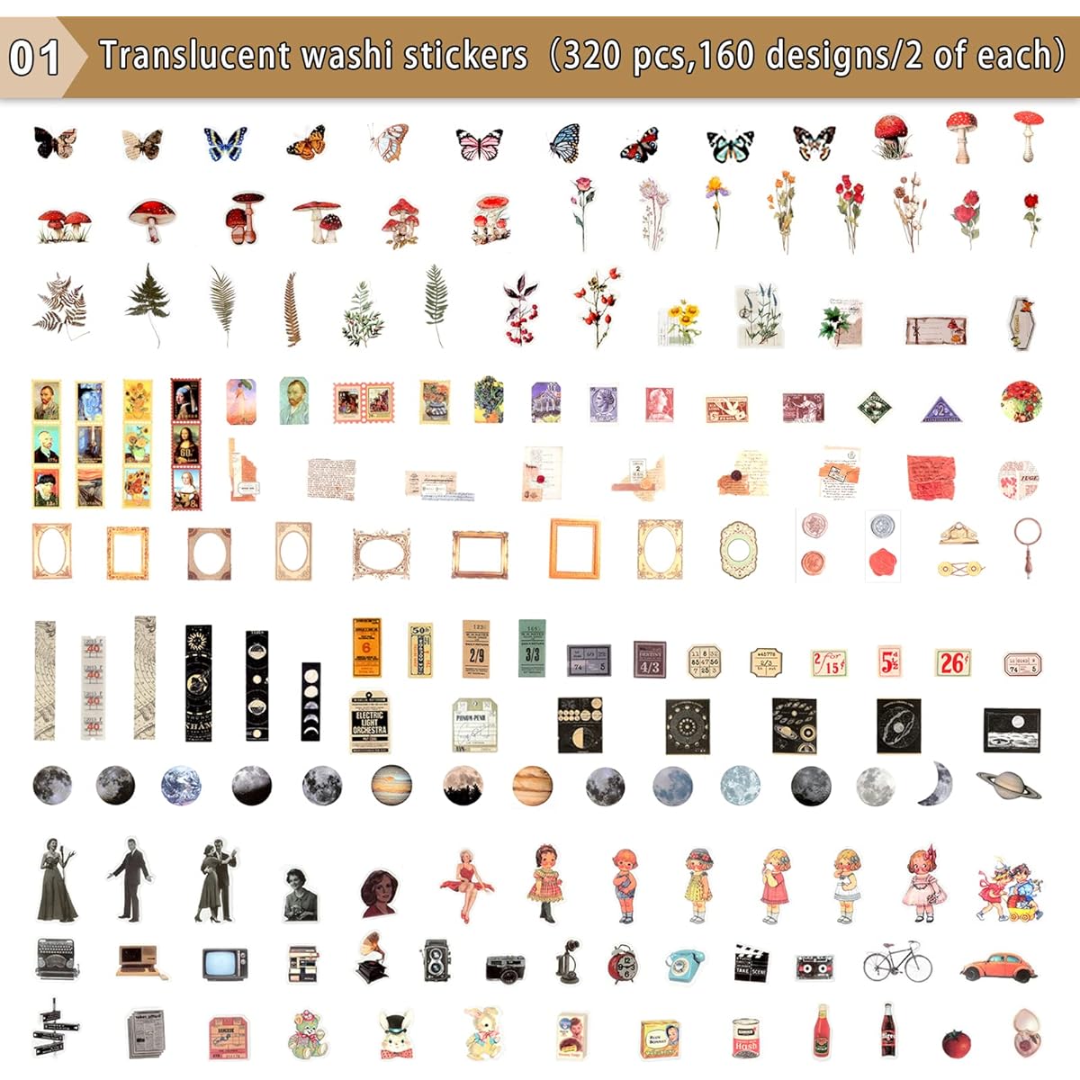 Draupnir Vintage Scrapbook Paper Pack for DIY Craft Kit Collage (Collection-1)