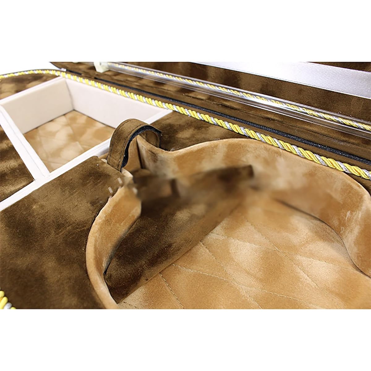 Lightweight Violin Case Wooden Case Embossed Velvet Lining with Moisture Meter Wooden Case Violin Storage Case