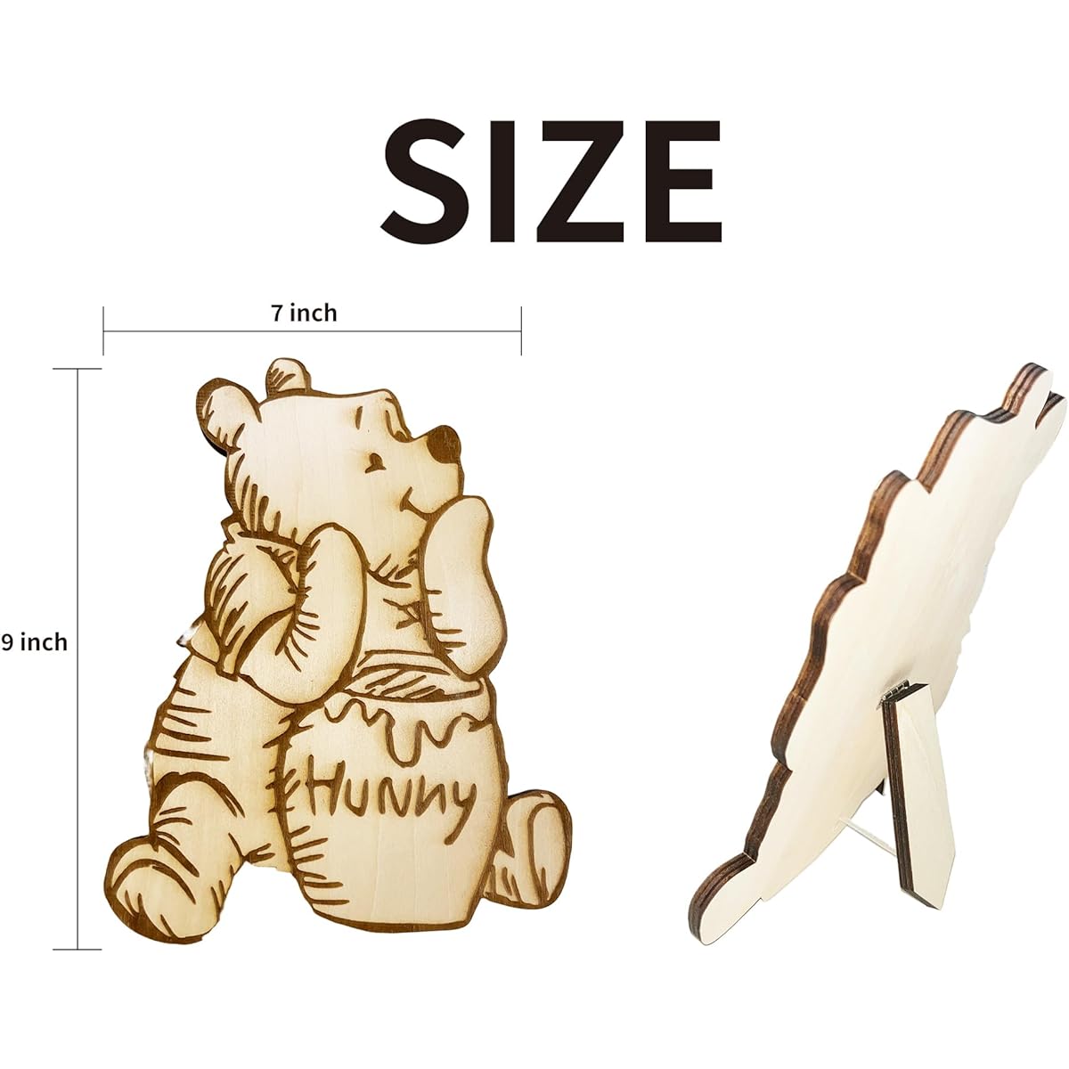 Winnie Wood Table Centerpiece Winnie the Pooh Cutout Honey Pot Bear Sitter Decor Classic Wooden Sign Baby Shower Nursery Decoration