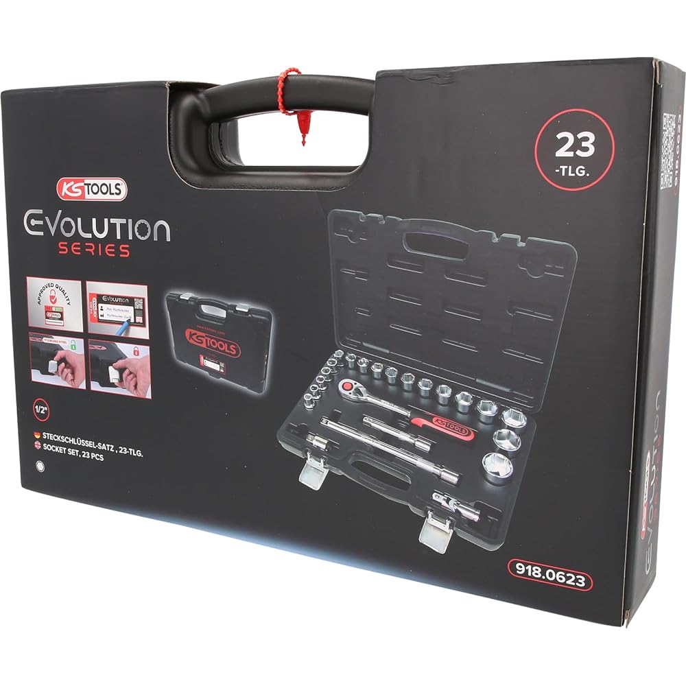 KS TOOLS 1/2" CHROMEplus Socket Set 23 pcs 918.0623 [Parallel Import]