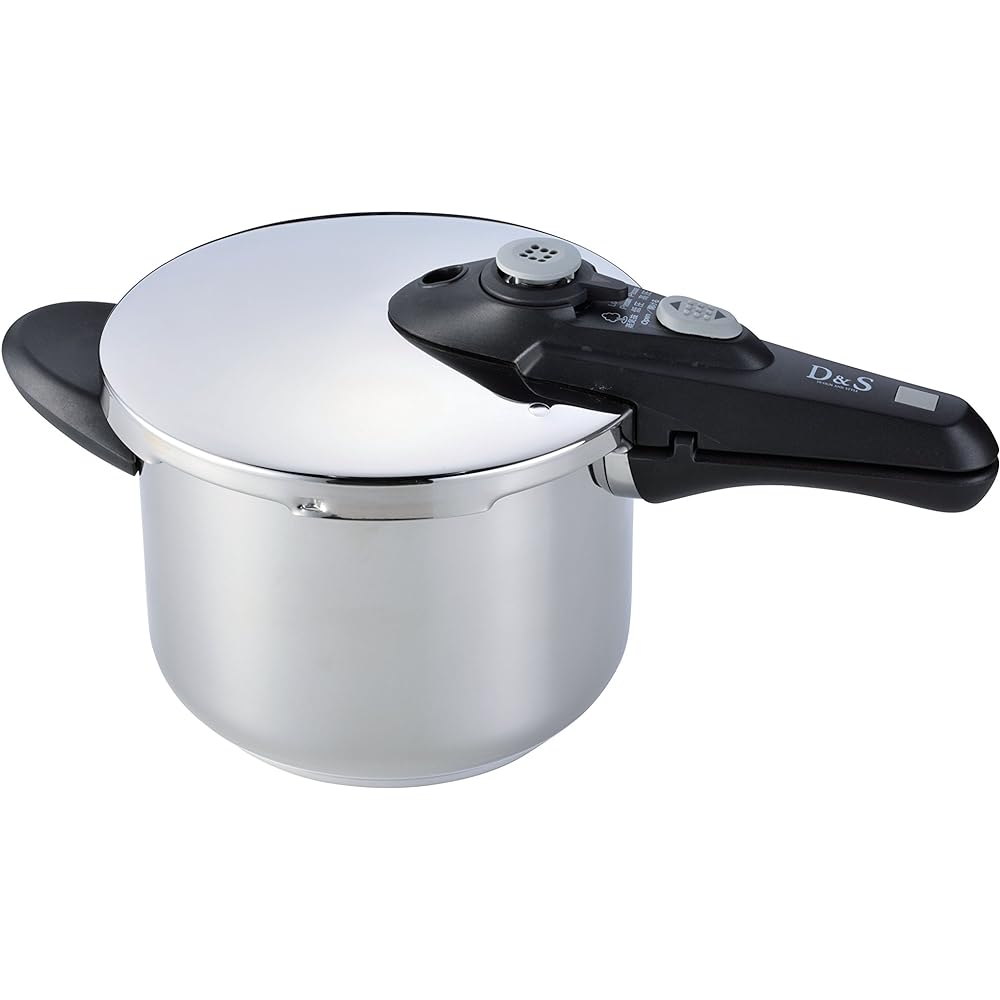 D&S Pressure cooker with 50 recipes IH compatible 4.5L Pressure adjustable (high pressure/low pressure) 50 recipe book with scale 18-8 stainless steel 2 capacities to choose from DSPC6027