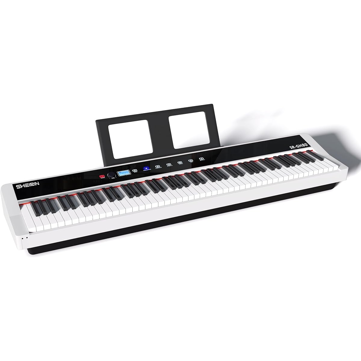 SHEIRIN Electronic Piano 88 Keys Hammer Action with Touch Screen Bag Portable Real Touch Pedal Beginner Ranking Popular Simple SR-GH80 (White)
