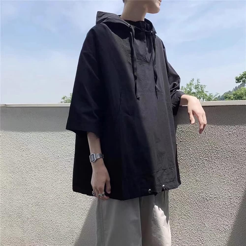 [KOTRBOY] Summer Clothes, Men's T-shirt, Parka, Thin T-shirt, Hooded, Cool, Sports, Loose, Casual, Pullover, Casual, Loose, Hoodie, Sweatshirt, Soft, Stylish, Large Size