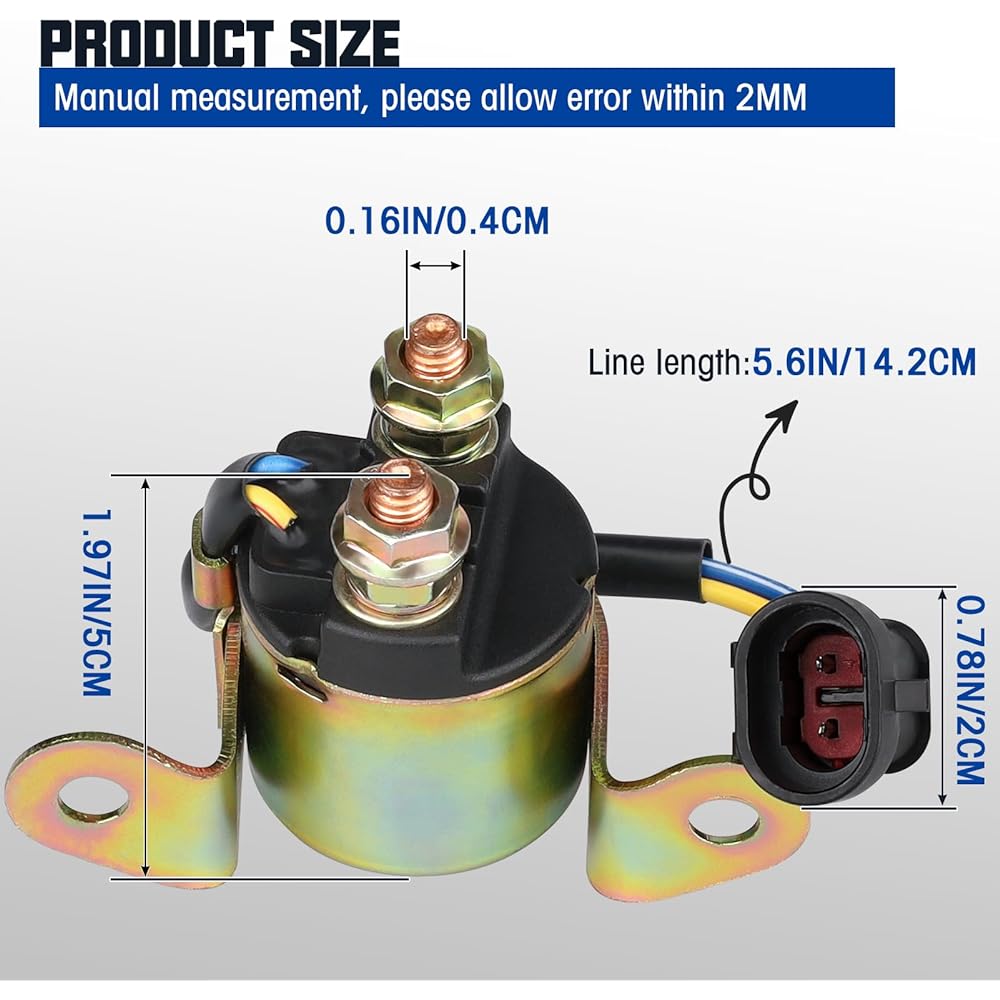 Sollon Starter Solenoid Relay for Polaris Ranger 400 500 800 RZR EFI 2007-2014 Sportsman 400 450 500 700 800 2006-2014 Trail Boss 330 2007-2012 Hawkeye Scrambler Trail Boss