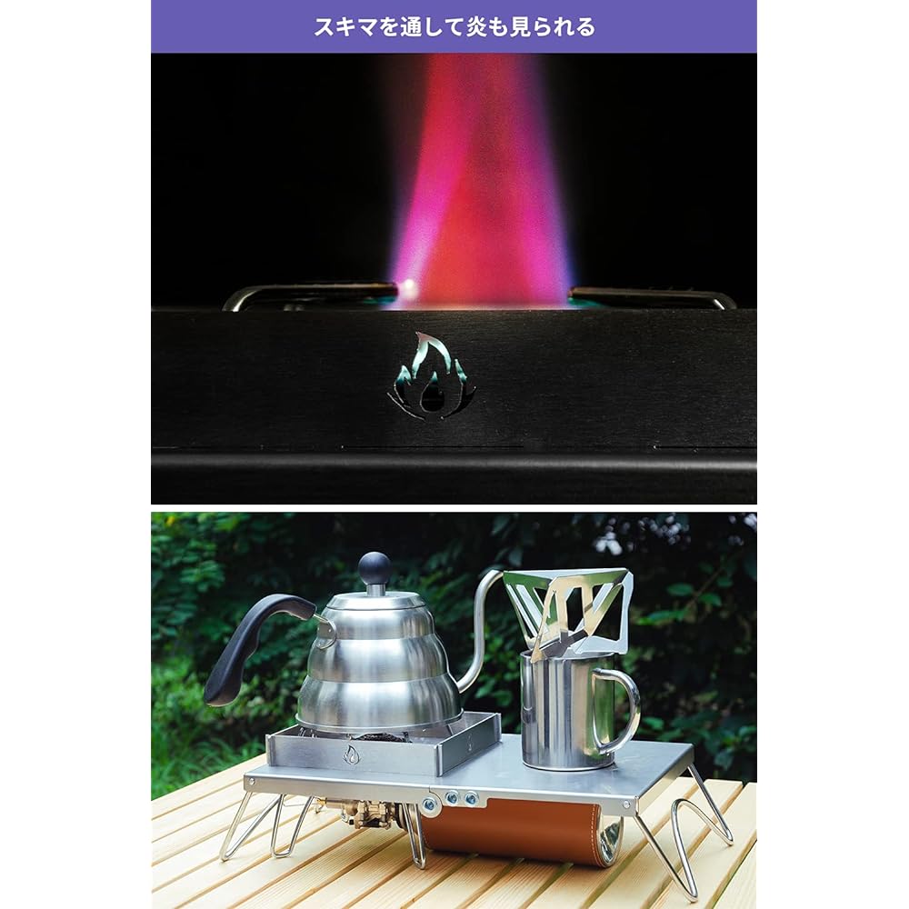 Heat Insulation Table, Heat Insulation Board, for Single Burner, Lightweight, Foldable, Stainless Steel, Camping Equipment, Soto SOTO ST-310/ST-330, Iwatani Trangia, Compatible with 5 Types of Burners, Includes Storage Bag and Wind…