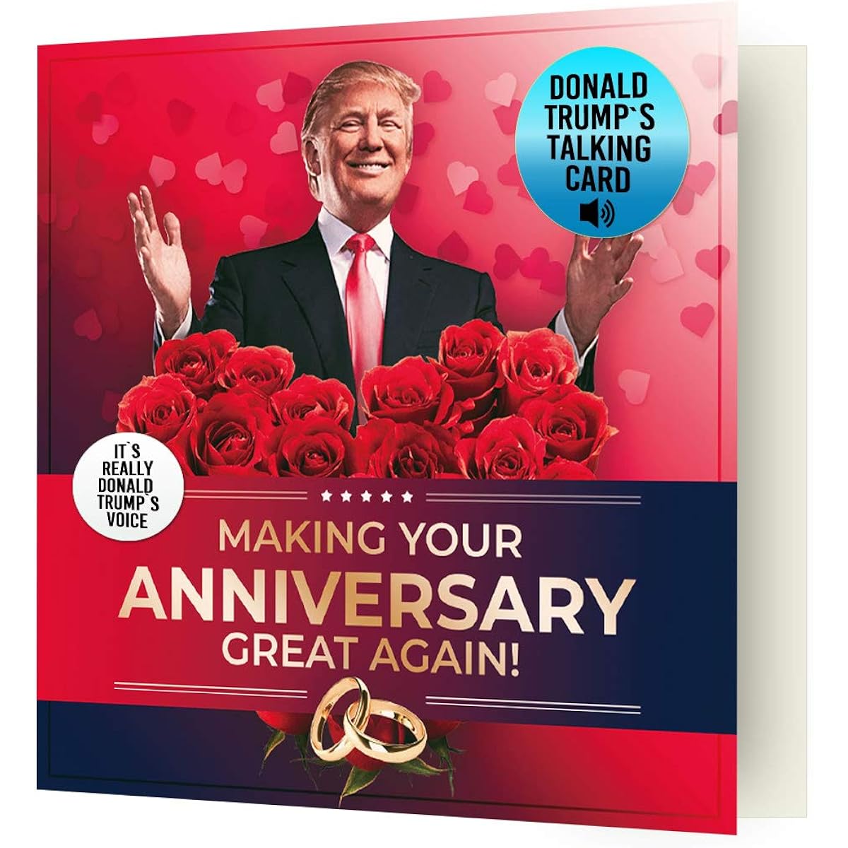 Talking Trump Commemorative Card - Presidential Anthem and Commemorative Message in Authentic Voice - Special Greetings from the President of the United States - Envelope Included
