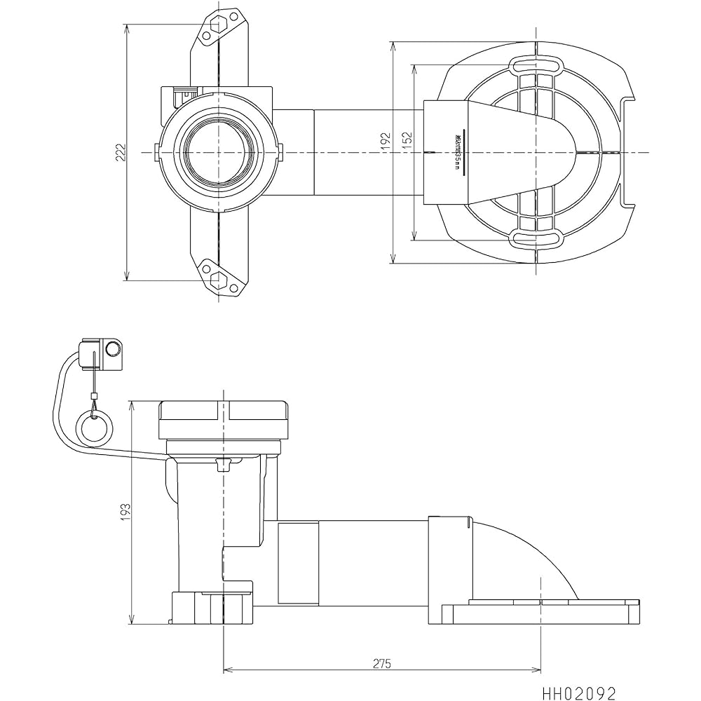 TOTO Drain Adjuster Body Part for Power Outage HH02092R