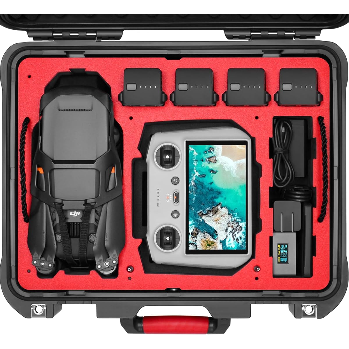 SYMIK P400-M3TL Mavic 3 Pro Triple Layer Waterproof Hard Carrying Case for DJI Mavic 3 Pro/Cine/Mavic 3/Classic/Fly More Combo with DJI RC/RC Pro/RC-N1 Remote Control Compatible with Landing Pad/iPad/Accessories
