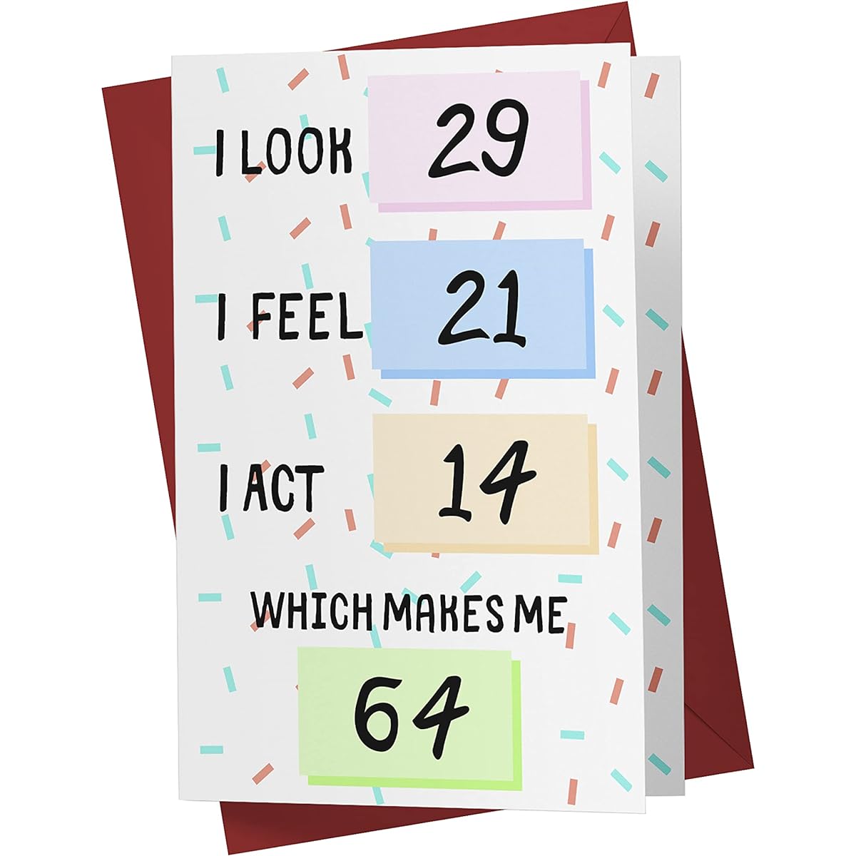 Funny 64th Birthday Cards for Women or Men - For Friends, Family, Lovers, etc - Funny Birthday Cards 64 Years Old - Perfect Funny Birthday Card - 64th Anniversary - Envelope Included
