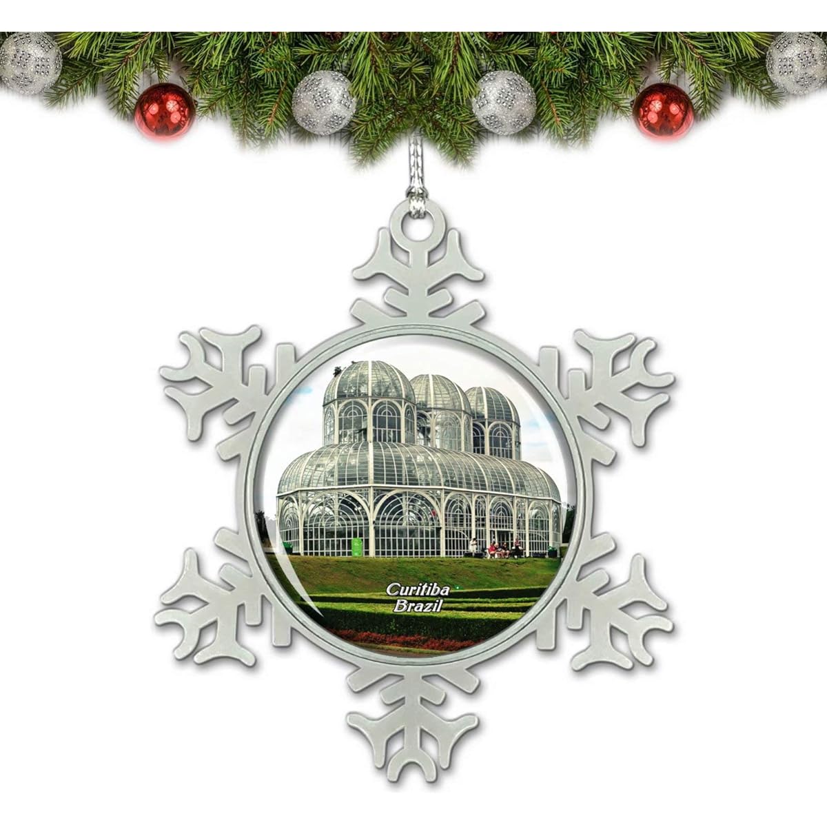 Umsufa Brazil Curitiba Botanical Garden Christmas Ornament Tree Decoration Crystal Metal Souvenir Gift