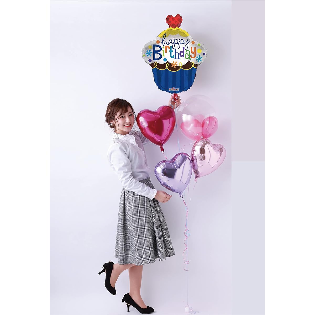 Floating balloons for birthdays, birthdays, cupcake blue, decorations, balloon gifts, presents, filled with helium gas