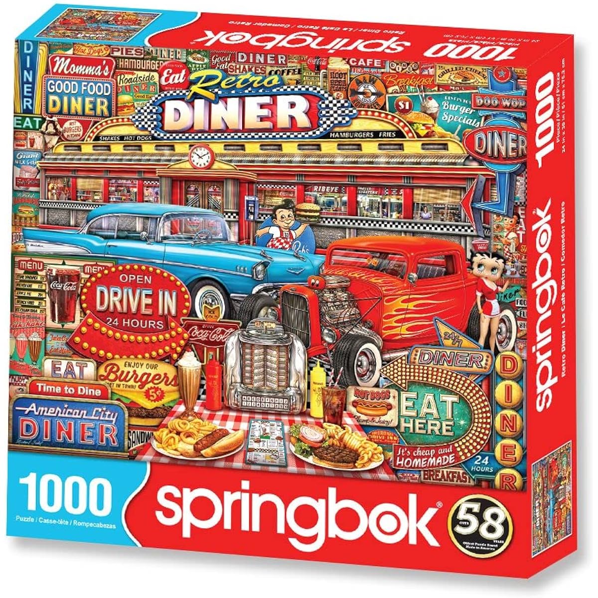 Springbok's 1000 Piece Jigsaw Puzzle Retro Diner Made in the USA
