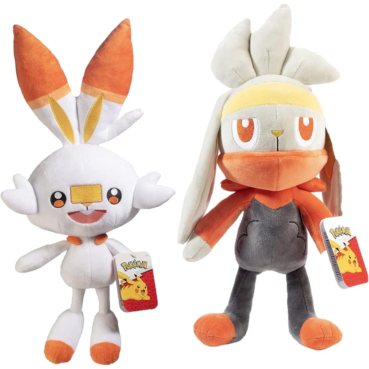 Pokemon 12-Inch Laboot & Scorbunny Plush 2-Pack - Sword & Shield Starter Evolution - Officially Licensed Product - Gift for Kids